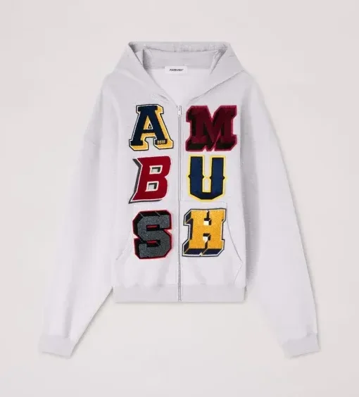 Ambush Logo White cotton Hoodie